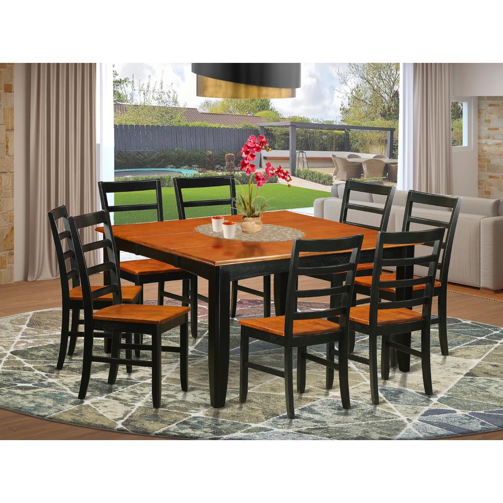 Dining Room Set Black & Cherry, PARF9-BCH-W. Picture 2