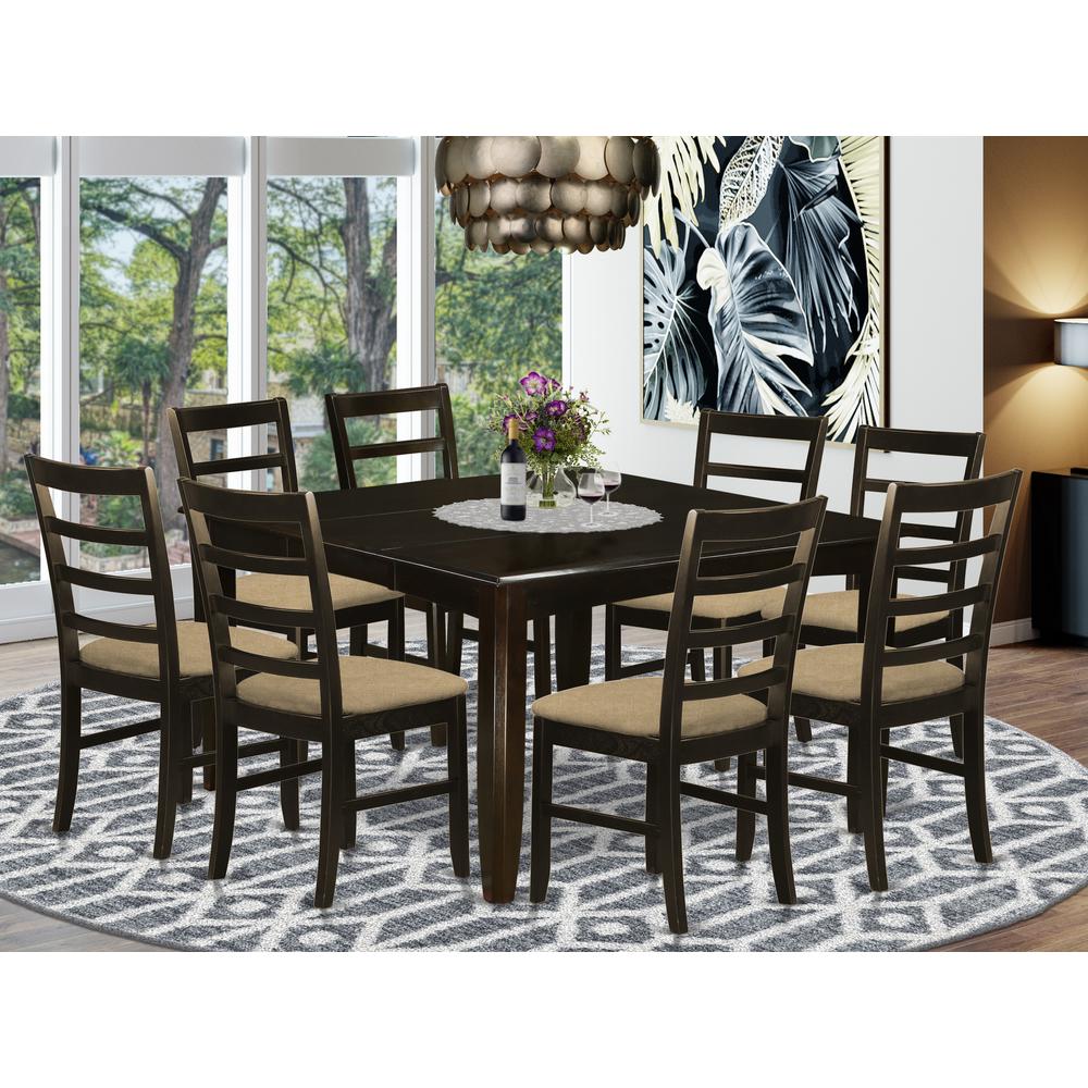PARF9-CAP-C 9 Pc Dining room set-Square 54" Gathering Table and 8 Stools. Picture 2