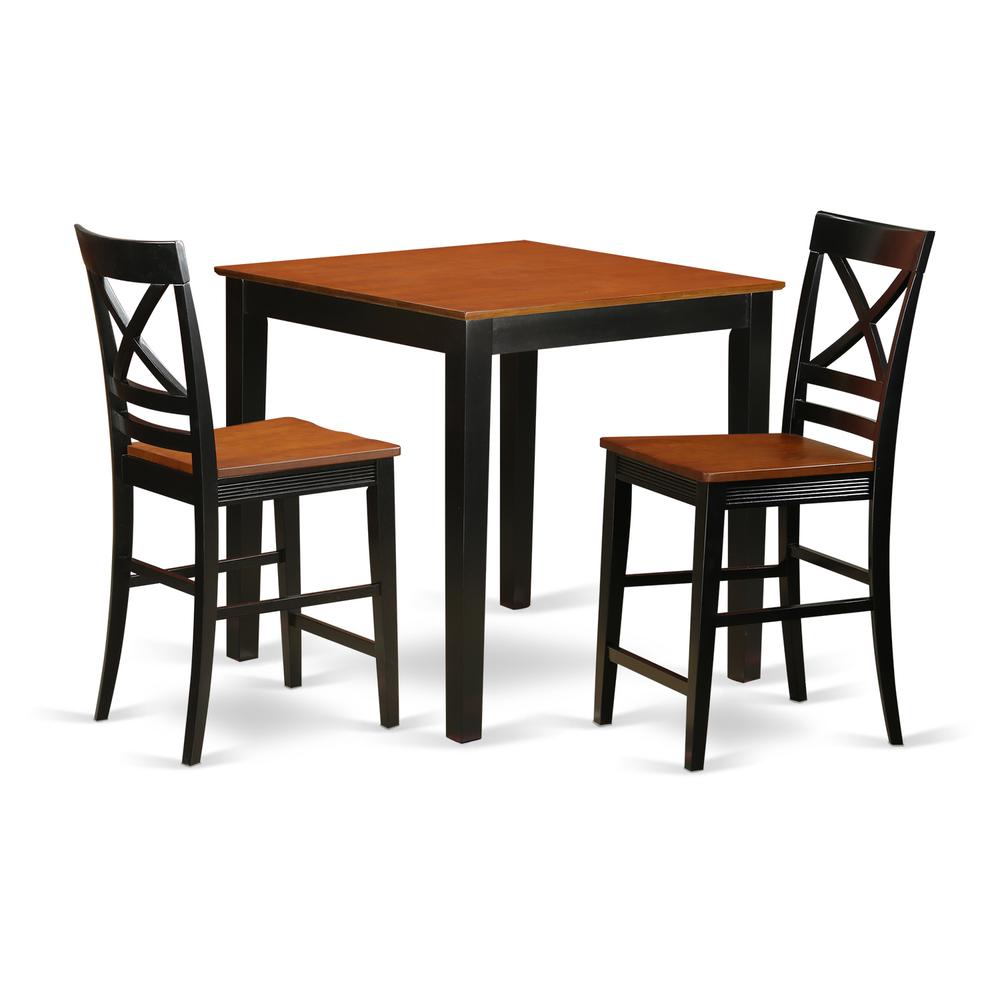 3  PC  pub  Table  set  -  Kitchen  dinette  Table  and  2  counter  height  Dining  chair.. Picture 2