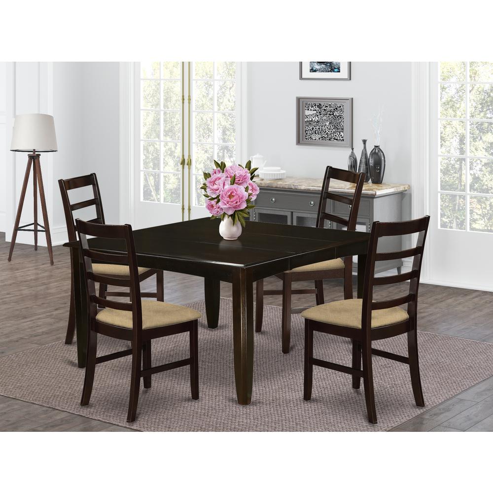 PFAN5-CAP-C 5 Pc Dining set-Table with Leaf and 4 Kitchen Chairs.. Picture 2