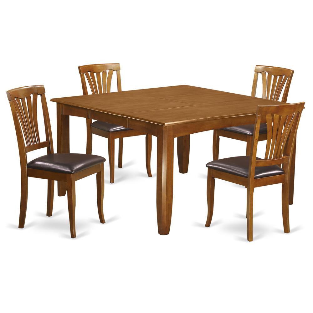5  Pc  Dining  room  set-Square  Table  with  Leaf  and  4  Dining  Chairs. Picture 2