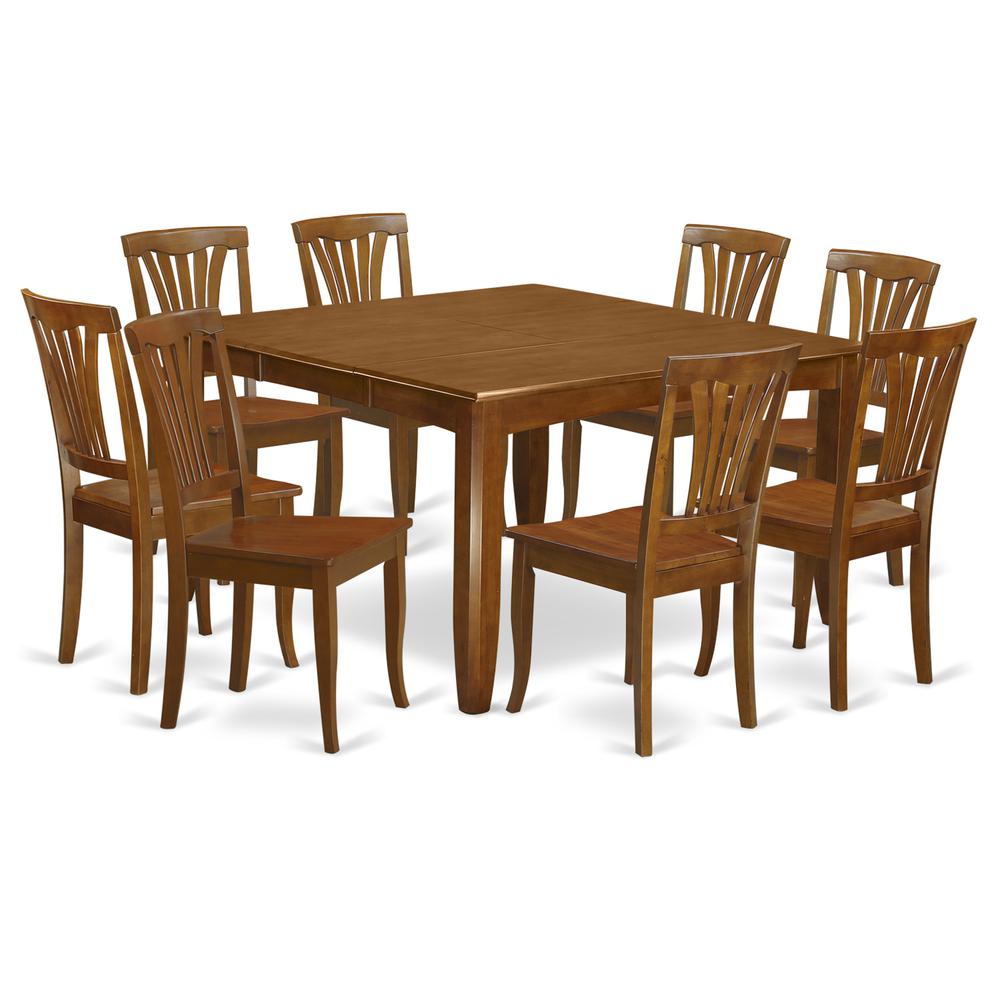 9  Pc  Dining  room  set  for  8-Square  Table  with  Leaf  and  8  Dining  Chairs. Picture 1