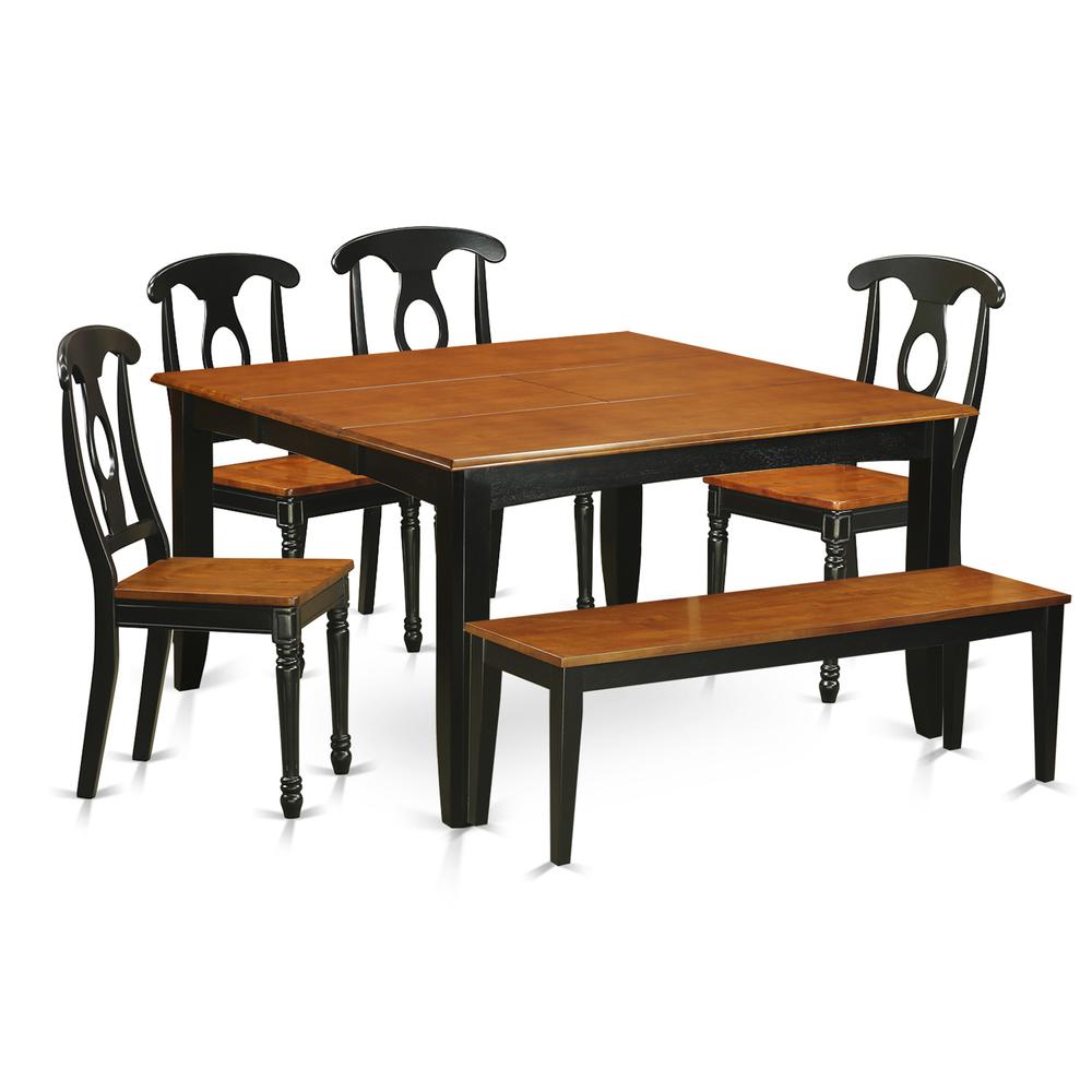 6PC  Dining  room  set  with  bench-Dining  Table  and  4  Wood  Dining  Chairs  plus  a  bench. Picture 2