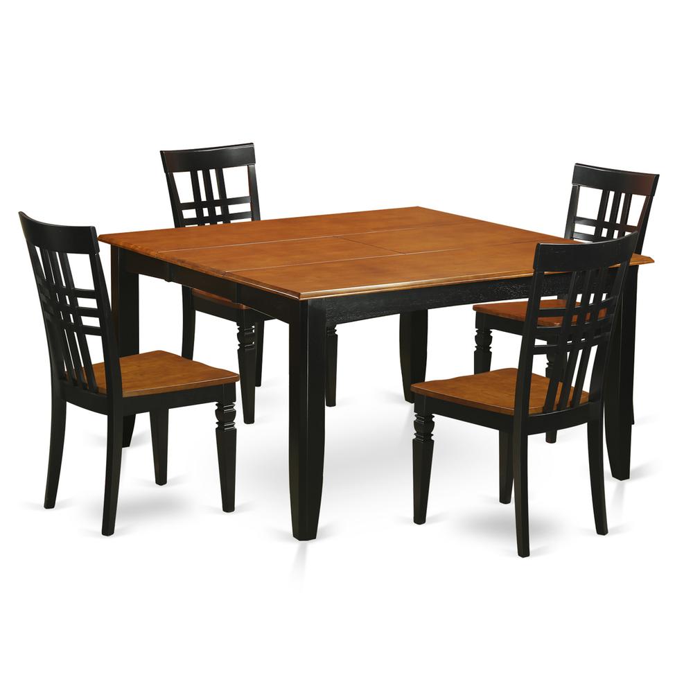 5  Pc  Dining  room  set  with  a  Dining  Table  and  4  Kitchen  Chairs  in  Black  and  Cherry. Picture 2