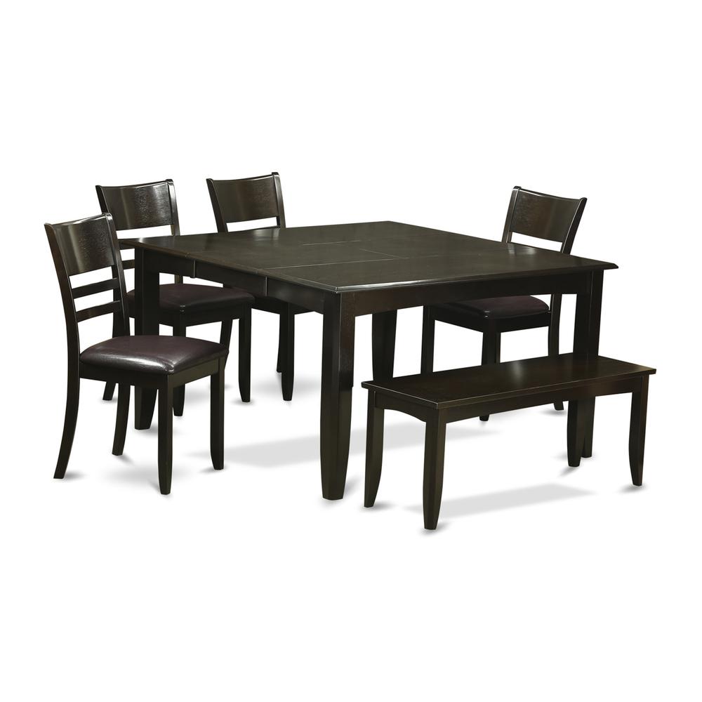 6  Pc  Dining  set  with  bench-Dining  Table  with  Leaf  and  4  Dinette  Chair  Plus  Bench.. Picture 2