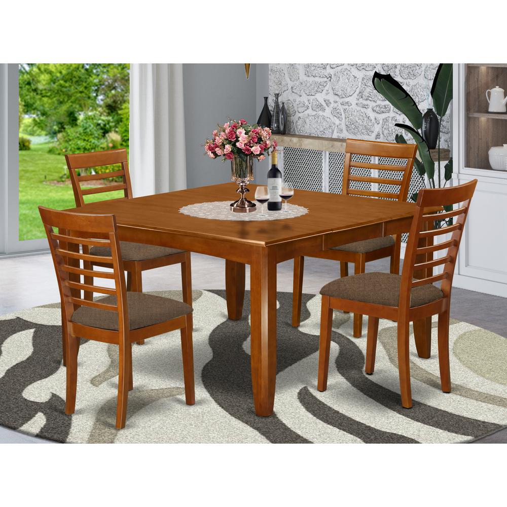 PFML5-SBR-C 5 PC Dining set-Table and 4 Dining Chairs.. Picture 2