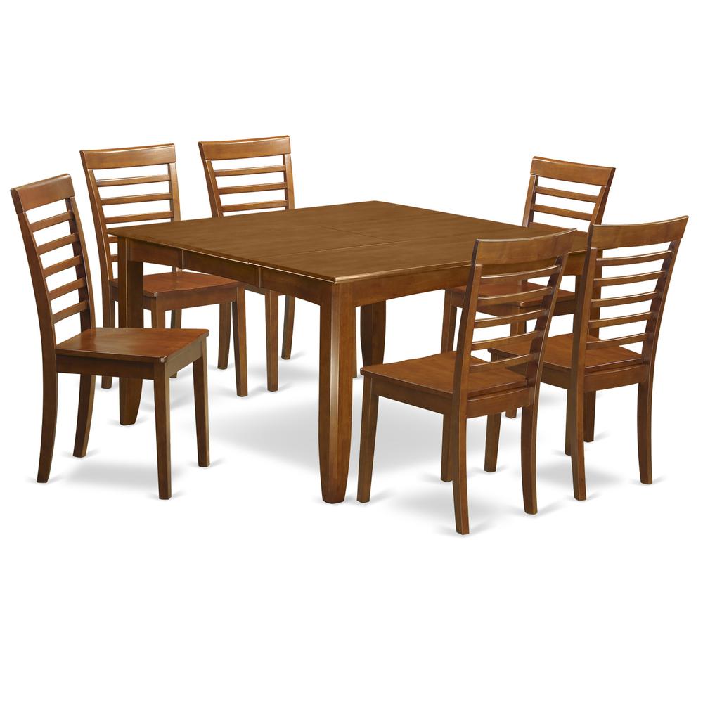 7  Pc  formal  Dining  room  set-Square  Dining  Table  with  Leaf  and  6  Dining  Chairs.. Picture 2