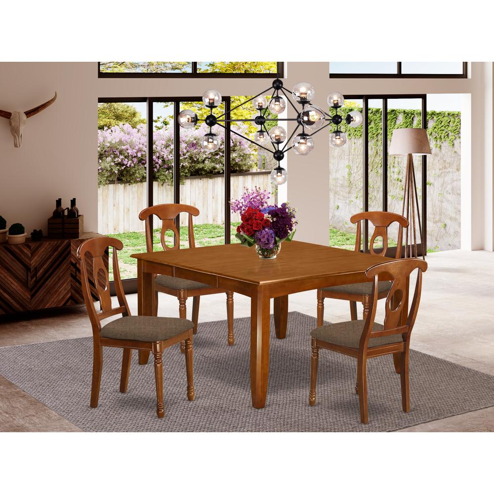 PFNA5-SBR-C 5 Pc Dining room set-Table with Leaf and 4 Dinette Chairs.. Picture 2