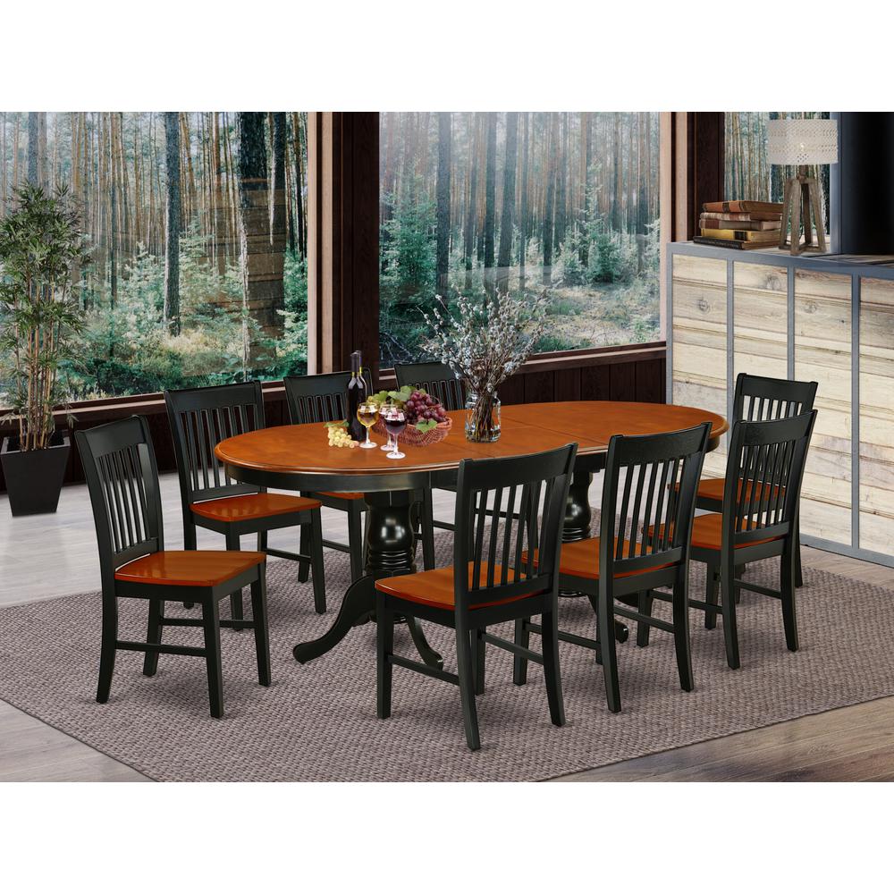 Dining Room Set Black & Cherry, PFNO9-BCH-W. Picture 2