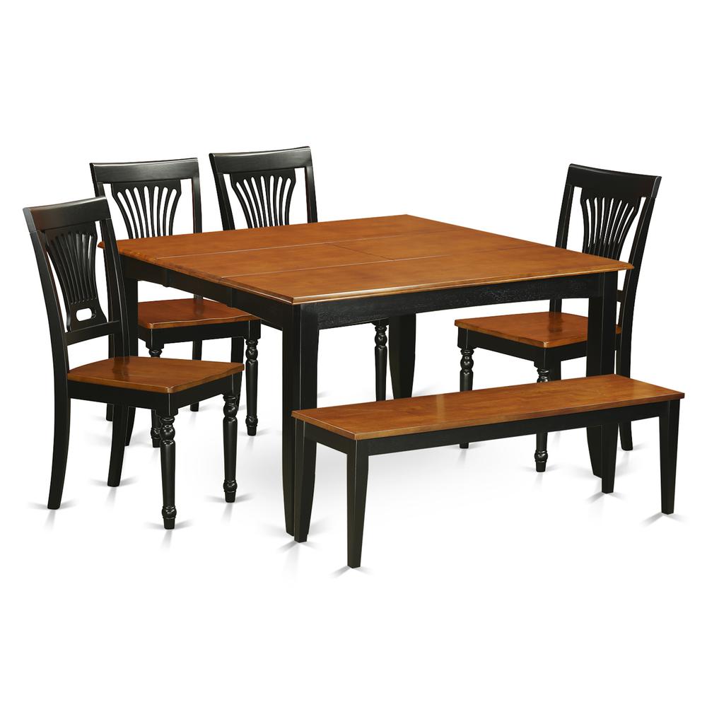 6  PC  Dining  room  set  with  bench-Dining  Table  with  4  Wood  Dining  Chairs  and  a  bench. Picture 2