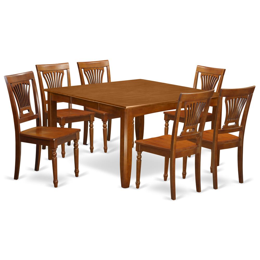 7  Pc  Dining  room  set  for  6-Square  Dining  Table  with  Leaf  and  with  6  Dining  Chairs. Picture 2