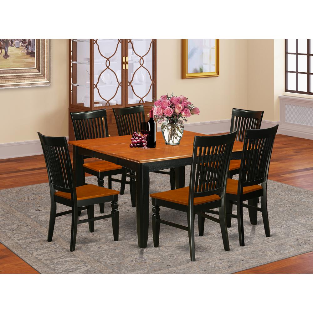 Dining Room Set Black & Cherry, PFWE7-BCH-W. Picture 2