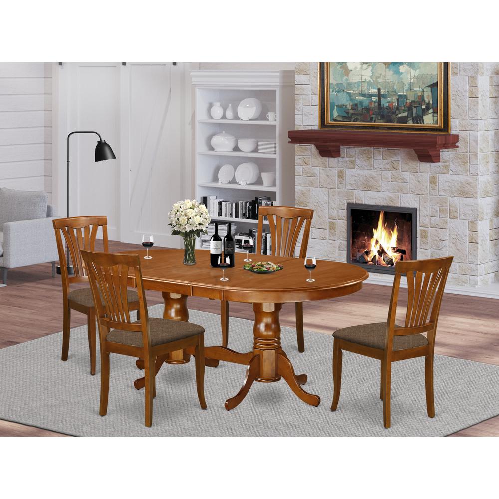 PLAV5-SBR-C 5 PC Dining room set-Dining Table with 4 Kitchen Chairs. Picture 2