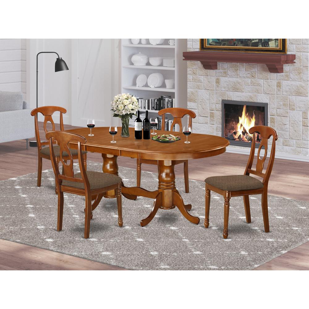 PLNA5-SBR-C 5 PC Dining room set-Dining Table and 4 Dinette Chairs. Picture 2