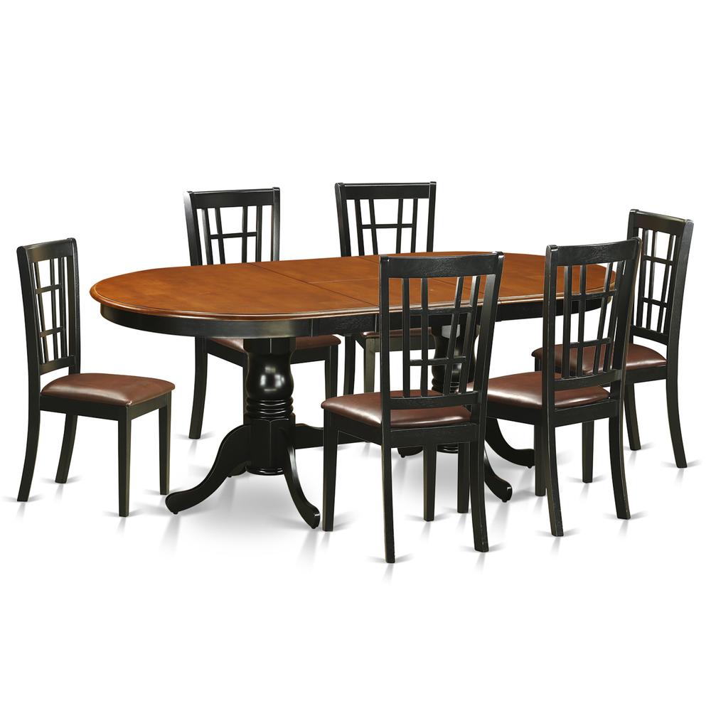 7  PC  Dining  room  set-Dining  Table  with  6  Wood  Dining  Chairs. Picture 2
