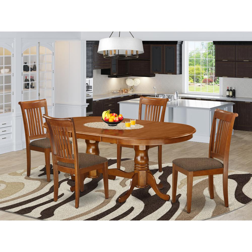 PLPO5-SBR-C 5 Pc Dining room set-Dining Table and 4 Dining Chairs.. Picture 2