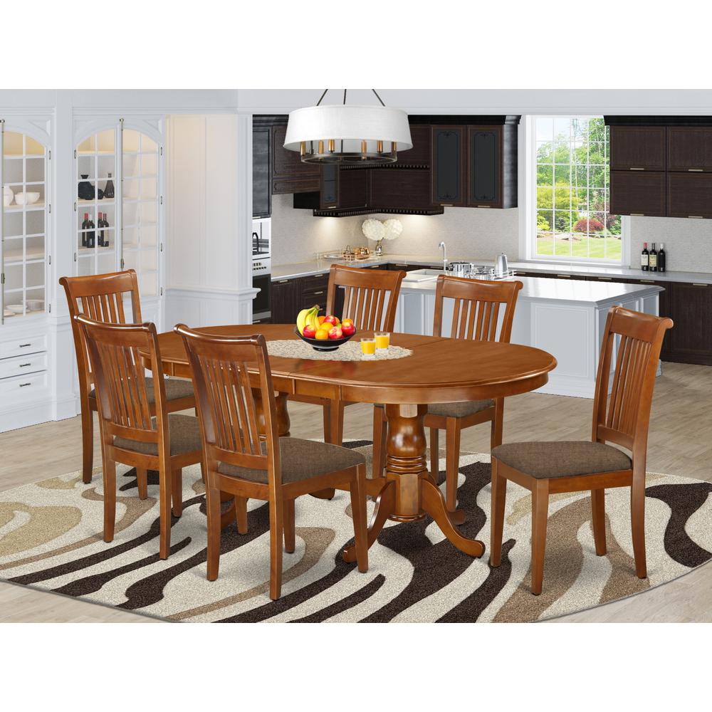 Plpo7-sbr-c 7 Pc Formal Dining Room Set-dining Table Plus 6 Dining Chairs