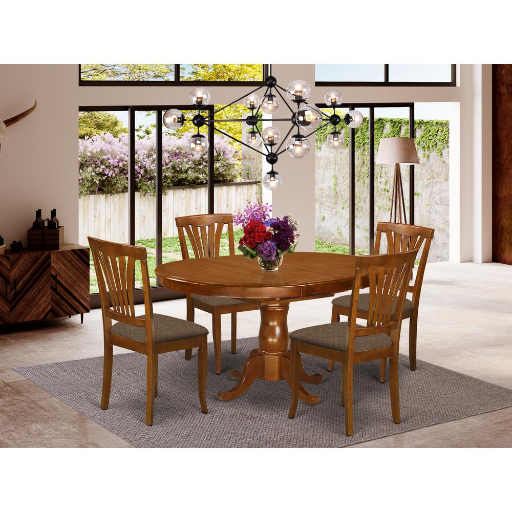 POAV5-SBR-C 5 Pc Dining room set for 4- Kitchen dinette Table and 4 Dining Chairs. Picture 2