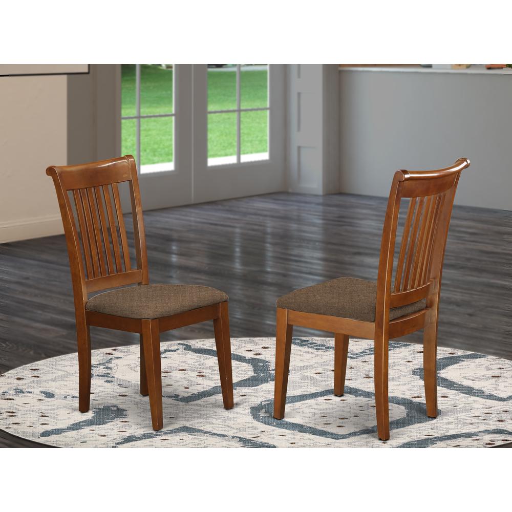 POC-SBR-C Portland slat back chair for kitchen with Fabric seat. Picture 2