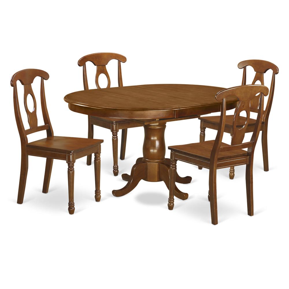 5  Pc  Dining  room  set-Oval  Dining  Table  with  Leaf  and  4  Chairs. Picture 2