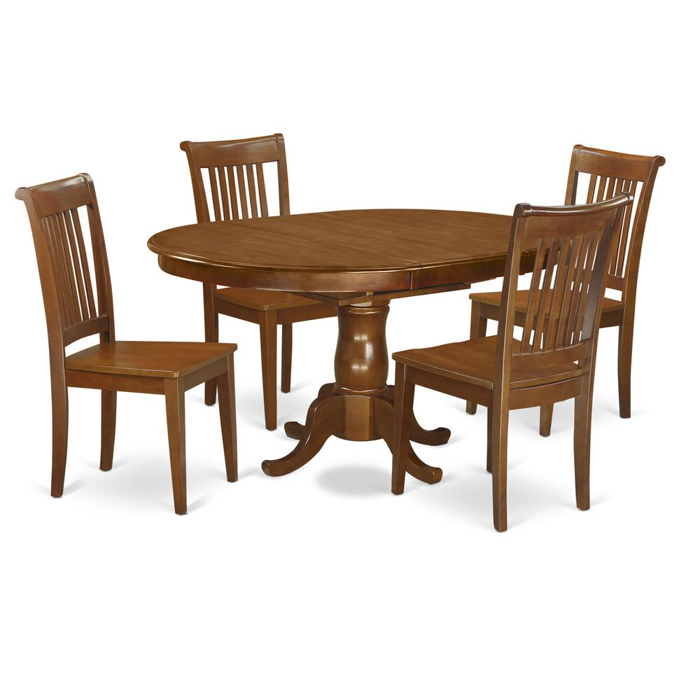 5  Pc  Dining  room  set-Oval  Dining  Table  with  Leaf  and  4  Dining  Chairs. Picture 2