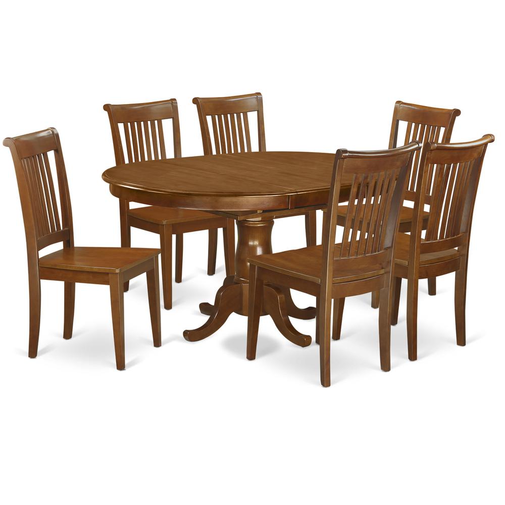 7  Pc  Dining  room  set  for  6-Oval  Dining  Table  with  Leaf  and  6  Dining  Chairs. Picture 2