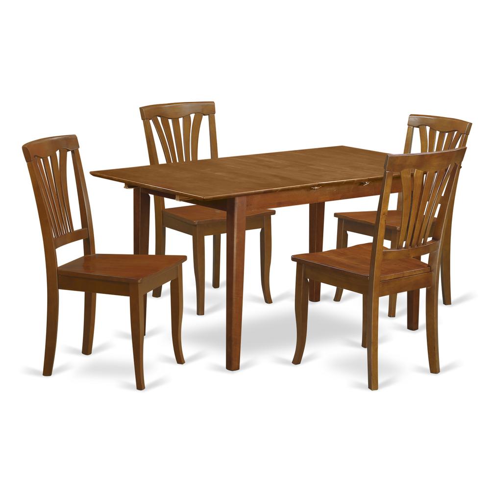 5  Pc  dinette  set  for  small  spaces  with  Leaf  and  4  Kitchen  Dining  Chairs. Picture 2