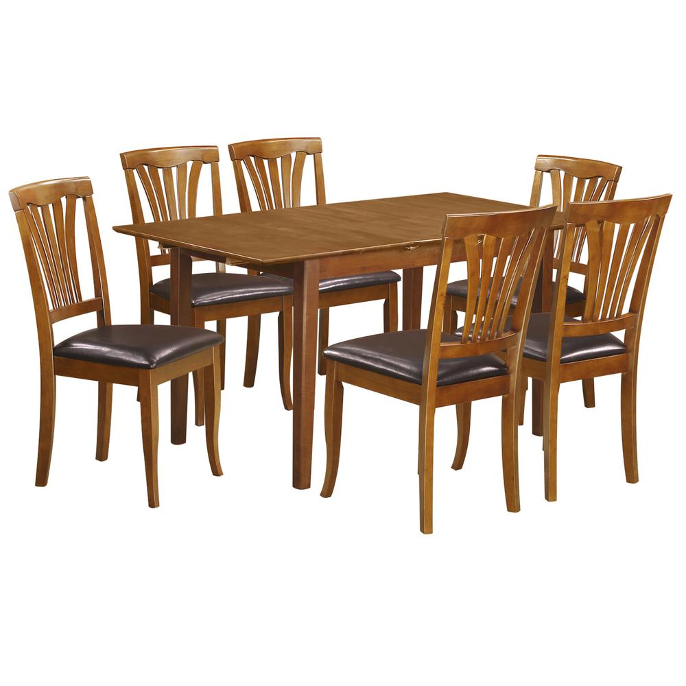 7  PC  Small  dinette  Table  that  has  Leaf  with  6  Dining  Table  Chairs. Picture 2