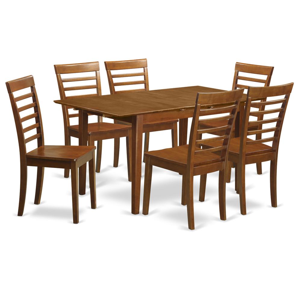 7  PC  Kitchen  Tables  and  chair  set  Table  with  a  12in  Leaf  and  6  Kitchen  Chairs. Picture 2