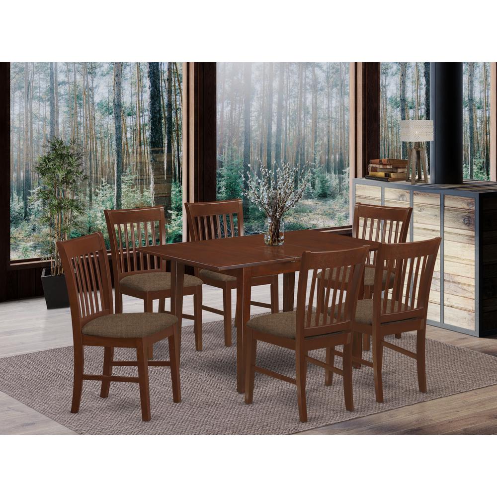 PSNO7-MAH-C 7 Pc Kitchen dinette set- Table with 6 Kitchen Dining Chairs. Picture 2