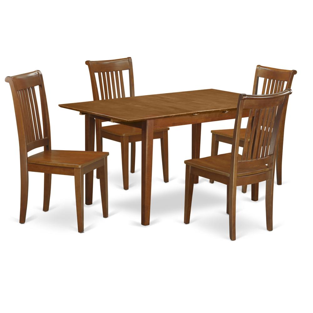 5  PC  Kitchen  Table  set  Table  with  Leaf  and  4  Kitchen  Chairs. Picture 2