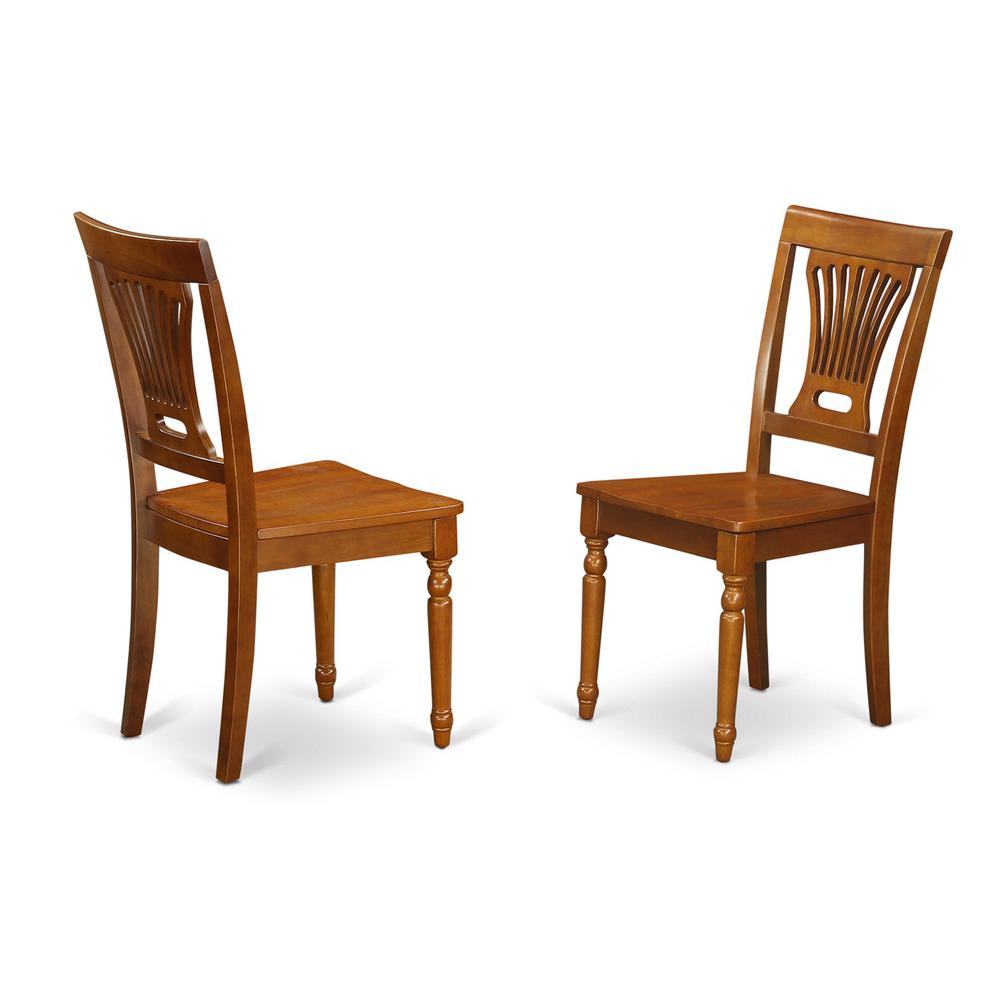 Plainville  kitchen  dining  Chair  with  Wood  Seat  -  Saddle  Brown  Finish,  Set  of  2. Picture 2