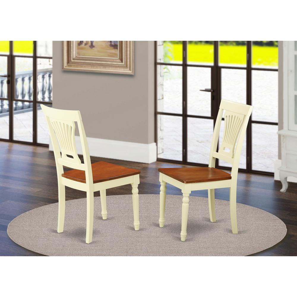 Plainville  Kitchen  dining  Chair  Wood  Seat  -  Buttermilk  and  Cherry  Finish,  Set  of  2. The main picture.