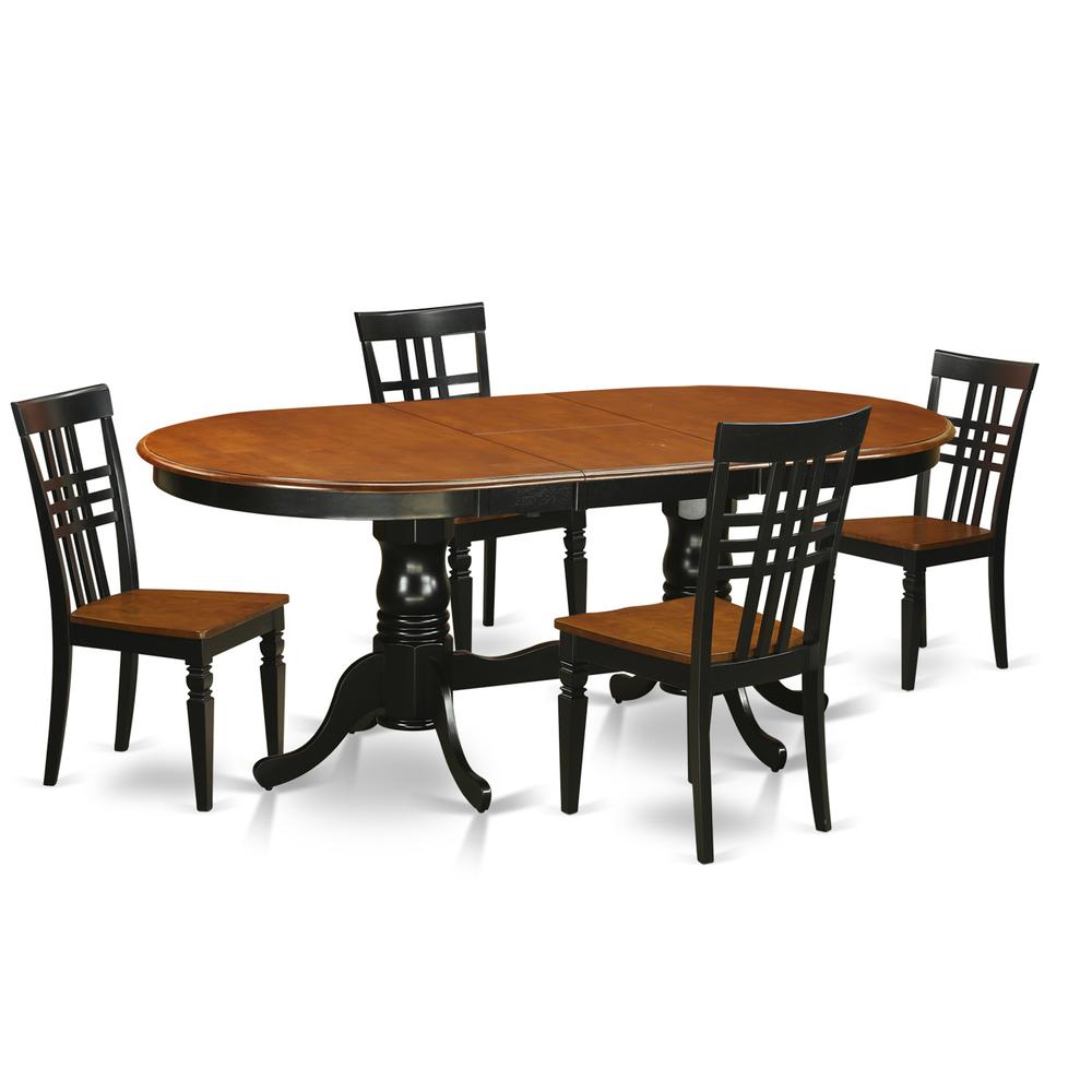 5  Pc  Kitchen  Table  set  with  a  Table  and  4  Dining  Chairs  in  Black  and  Cherry. Picture 2