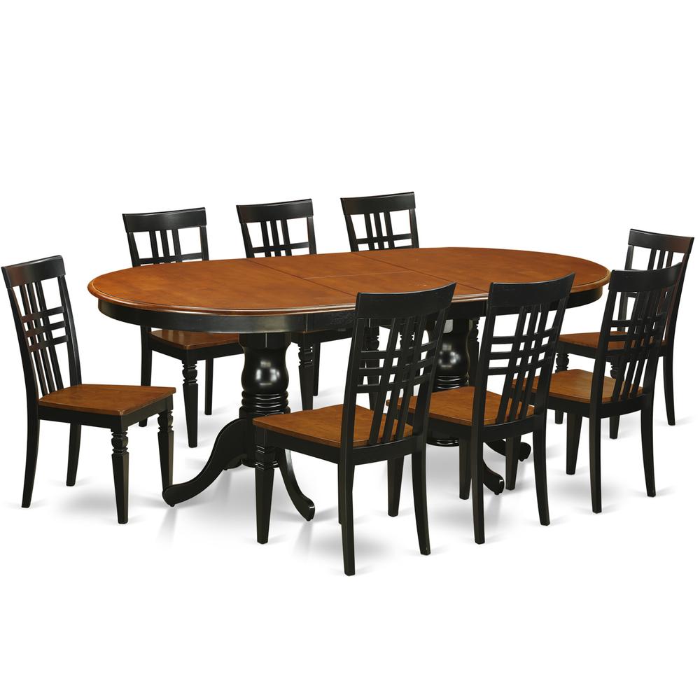 9  Pc  Table  and  chair  set  with  a  Table  and  8  Dining  Chairs  in  Black  and  Cherry. Picture 2