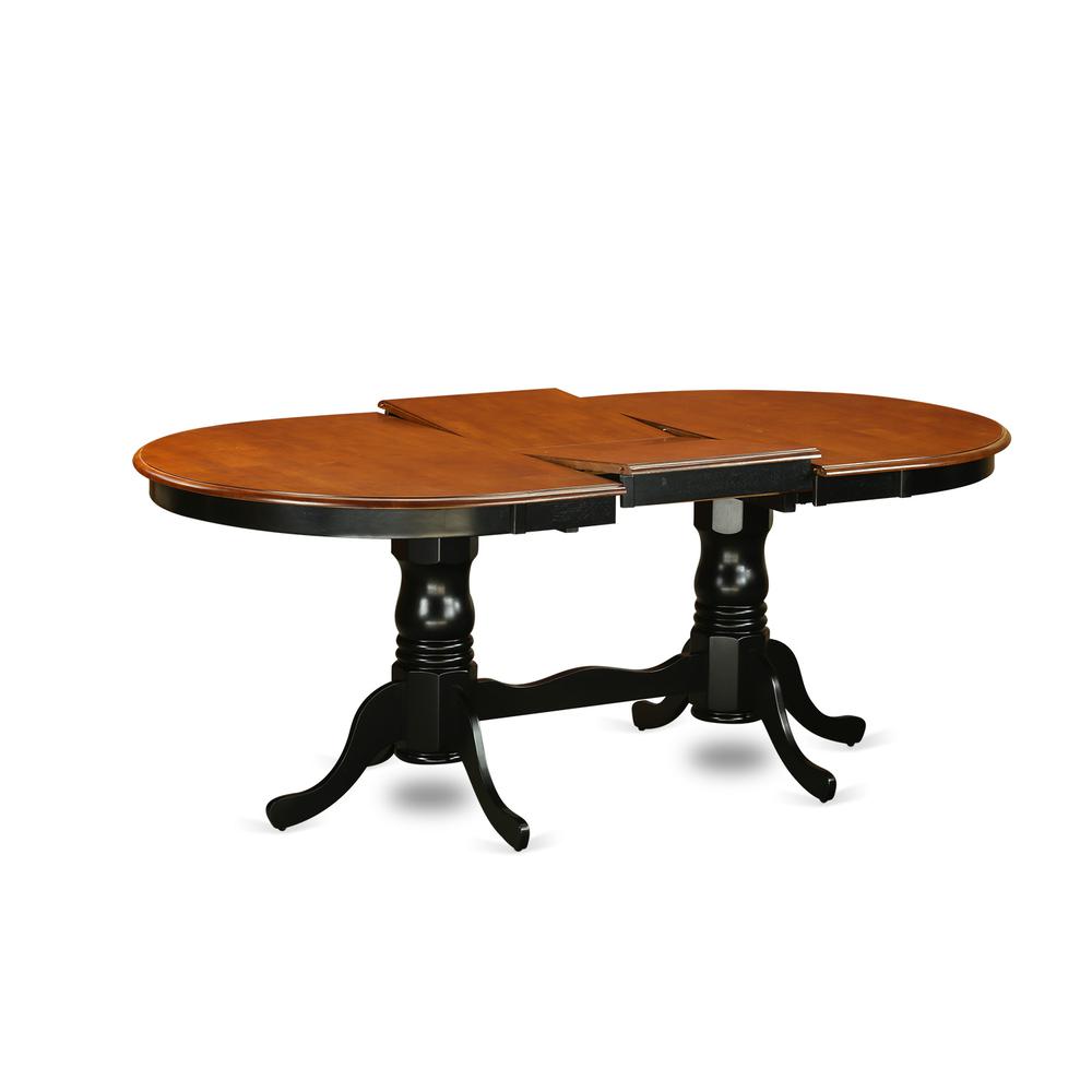 PLAN7-BCH-C 7 PC Dining room set-Dining Table with 6 Wood Dining Chairs. Picture 4