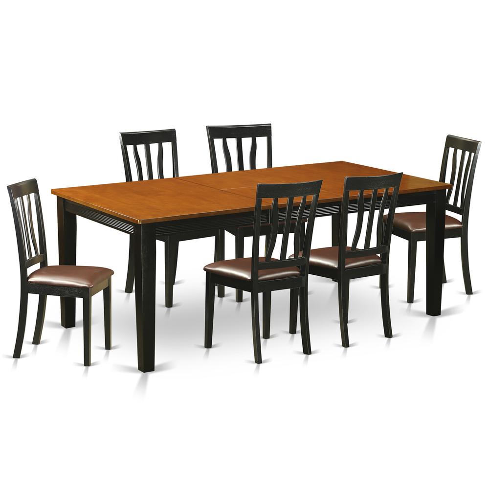7  PC  Dining  set-Dining  Table  with  6  Wooden  Dining  Chairs. Picture 2