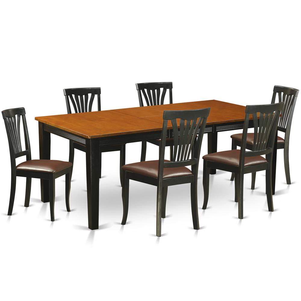 7  PC  Dining  set-Dining  Table  with  6  Wood  Dining  Chairs. Picture 2