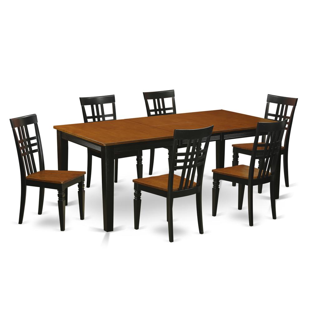 7  PcKitchen  Table  set  with  a  Dining  Table  and  6  Dining  Chairs  in  Black  and  Cherry. Picture 2