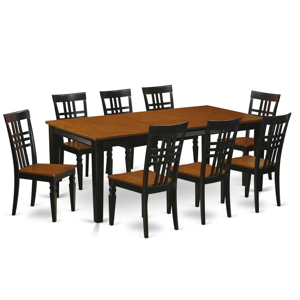 9  PC  Table  set  with  a  Dining  Table  and  8  Dining  Chairs  in  Black  and  Cherry. Picture 2