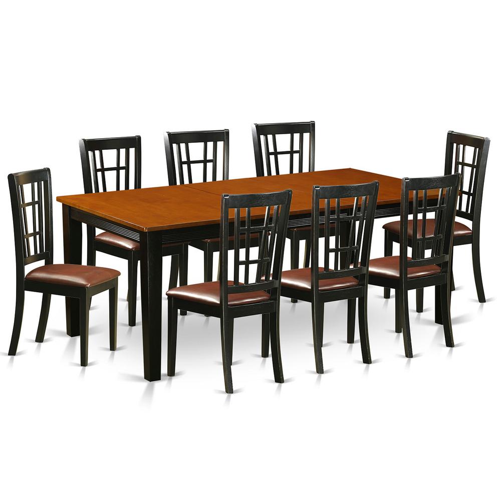 9  PC  Dining  set-Dining  Table  with  8  Wood  Dining  Chairs. Picture 2