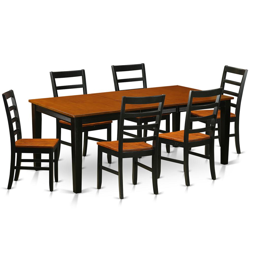 7  Pc  Dining  room  set-Dining  Table  with  6  Wooden  Dining  Chairs. Picture 2