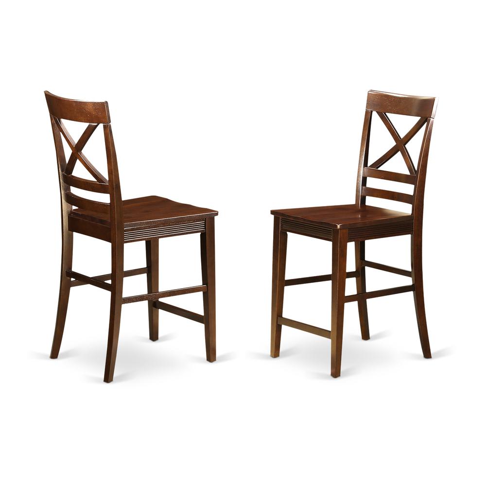 Quincy  Counter  Height  Stools  With  X-Back  in  Mahogany  Finish,  Set  of  2. Picture 2