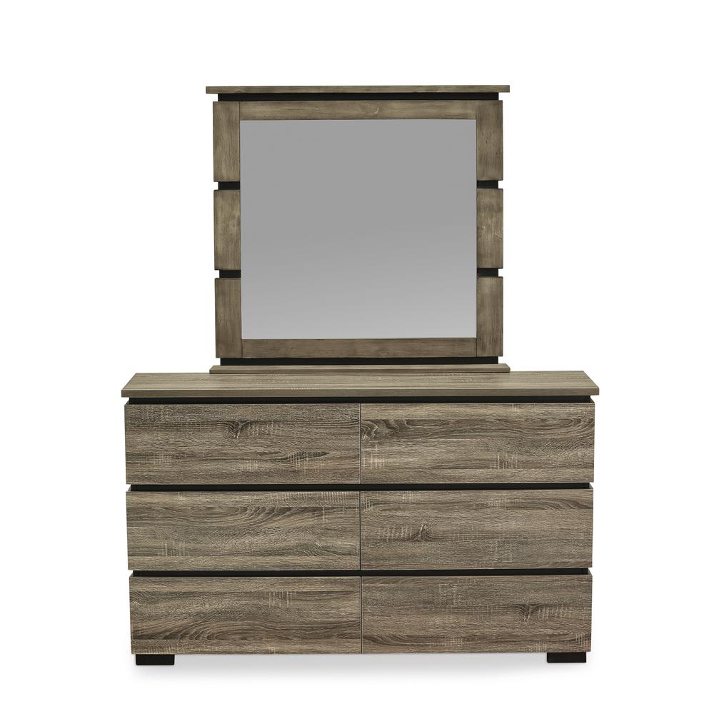 East West Furniture Savona Dresser and Mirror in Antique Gray Finish. Picture 2