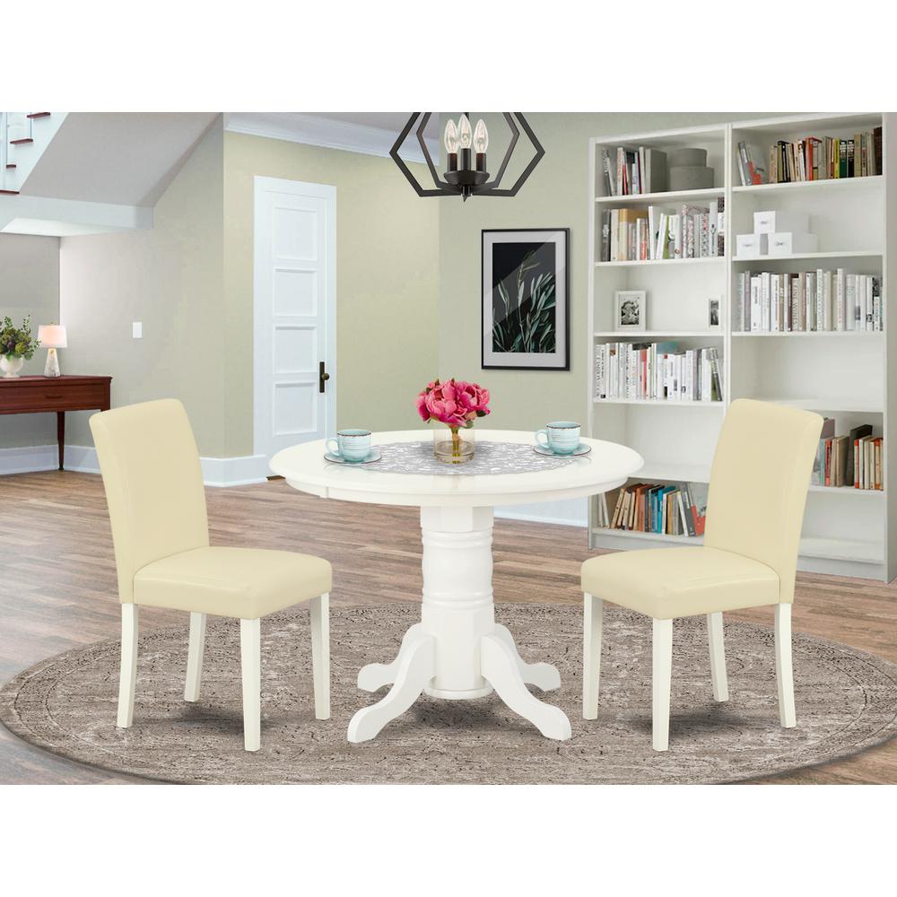 Dining Room Set Linen White, SHAB3-LWH-64. Picture 2