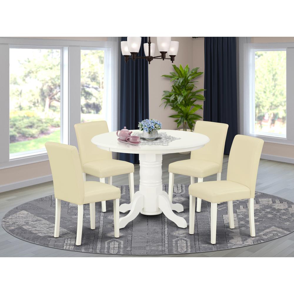 Dining Room Set Linen White, SHAB5-LWH-64. Picture 2
