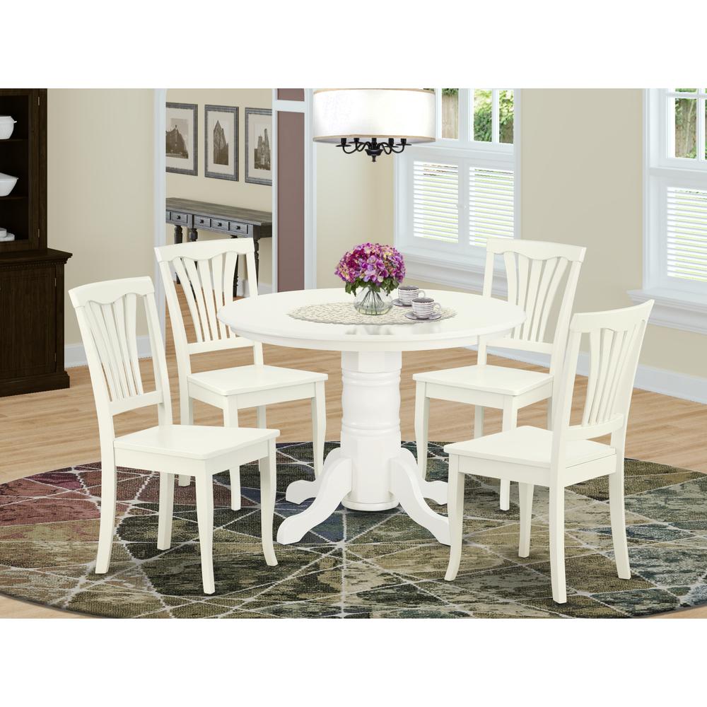 Dining Room Set Linen White, SHAV5-LWH-W. Picture 2
