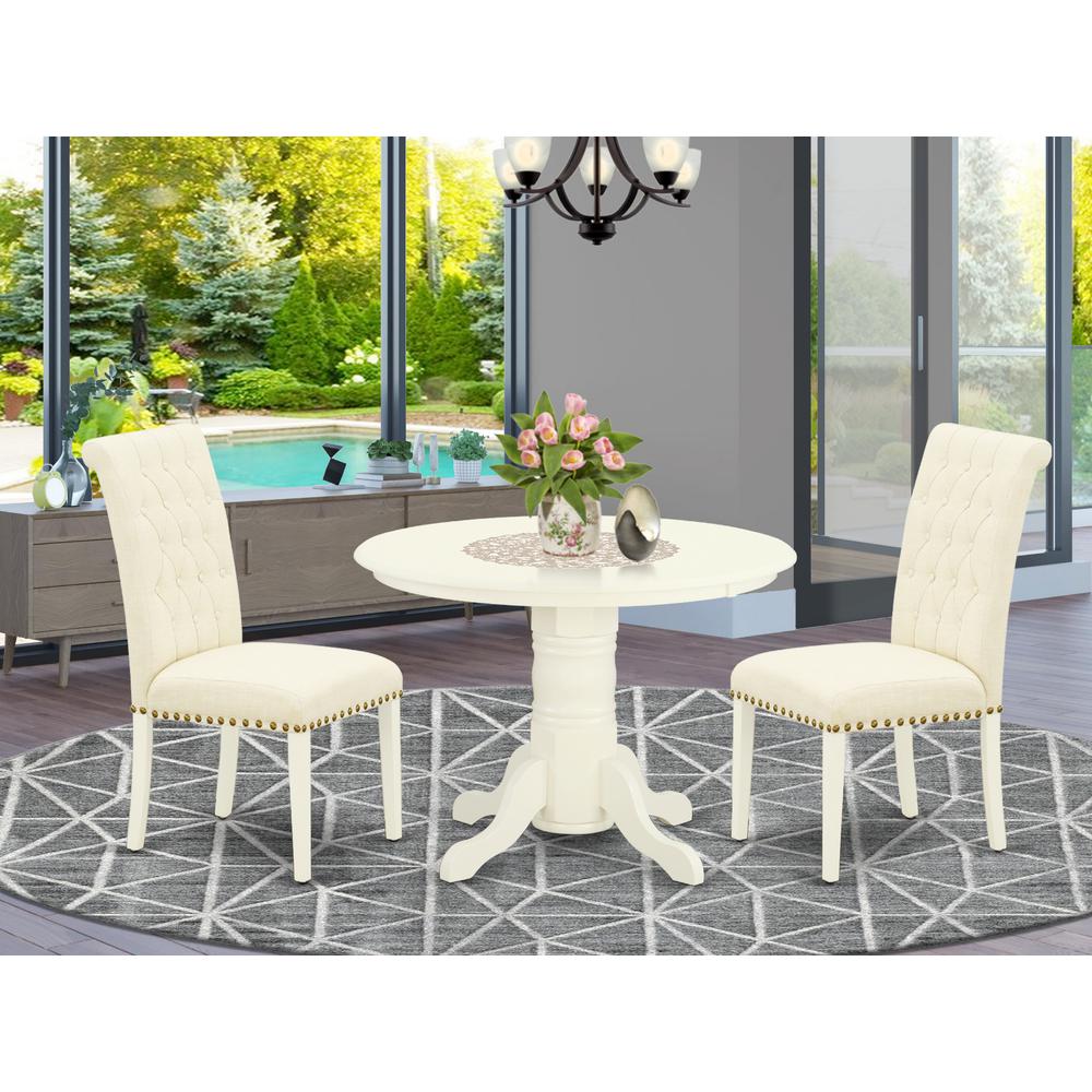 Dining Room Set Linen White, SHBR3-WHI-02. Picture 2