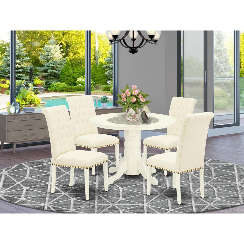 Dining Room Set Linen White, SHBR5-WHI-02. Picture 2