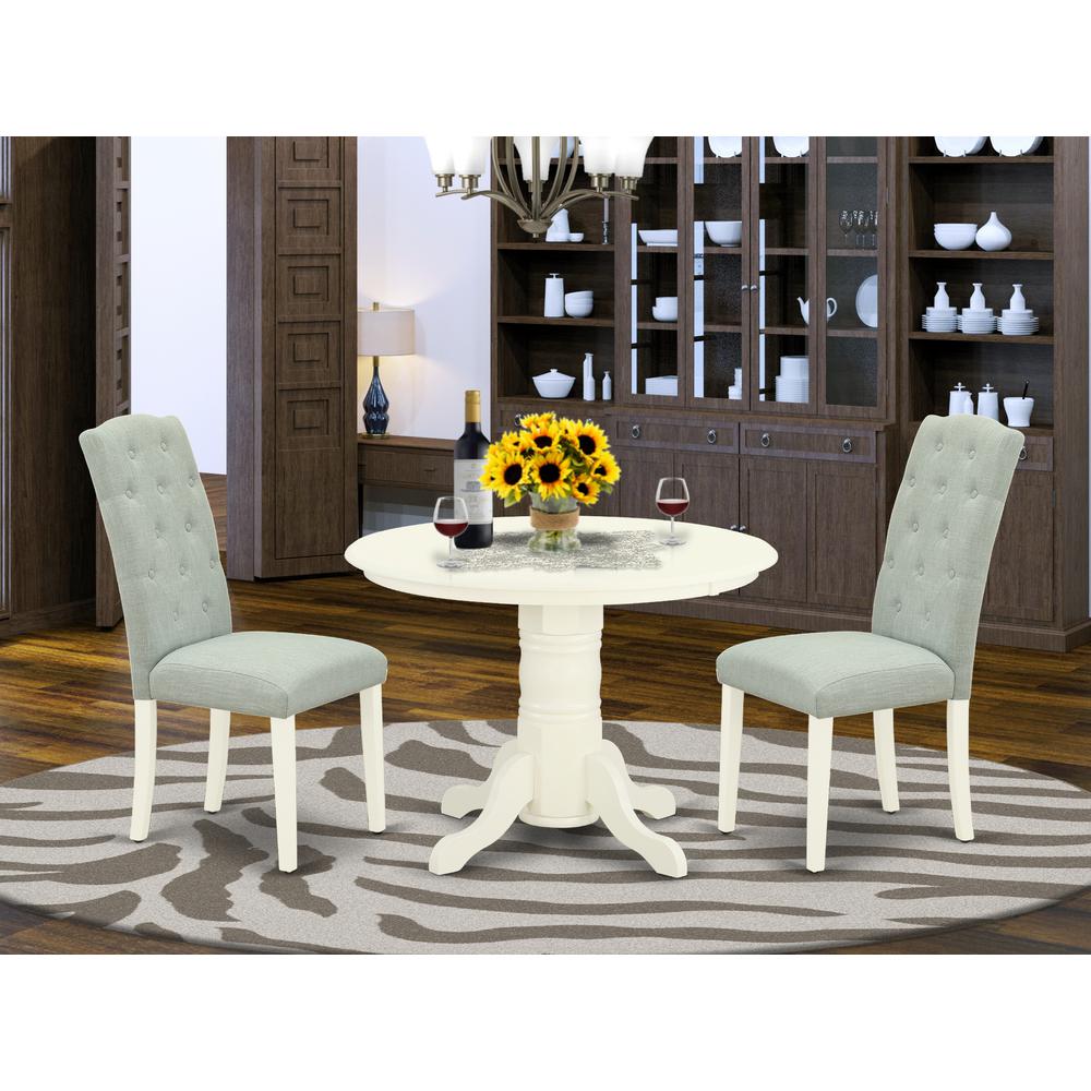 Dining Room Set Linen White, SHCE3-WHI-15. Picture 2
